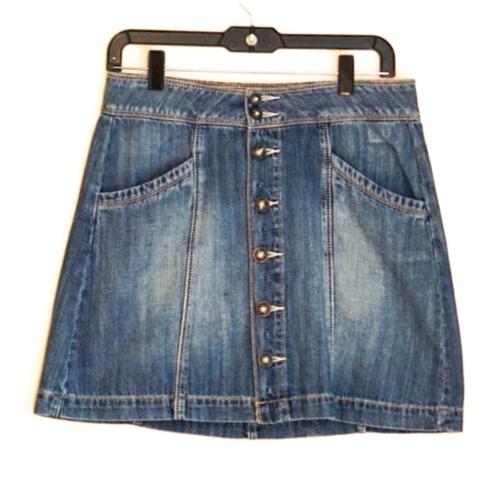 American Eagle Button Down Denim Mini Skirt